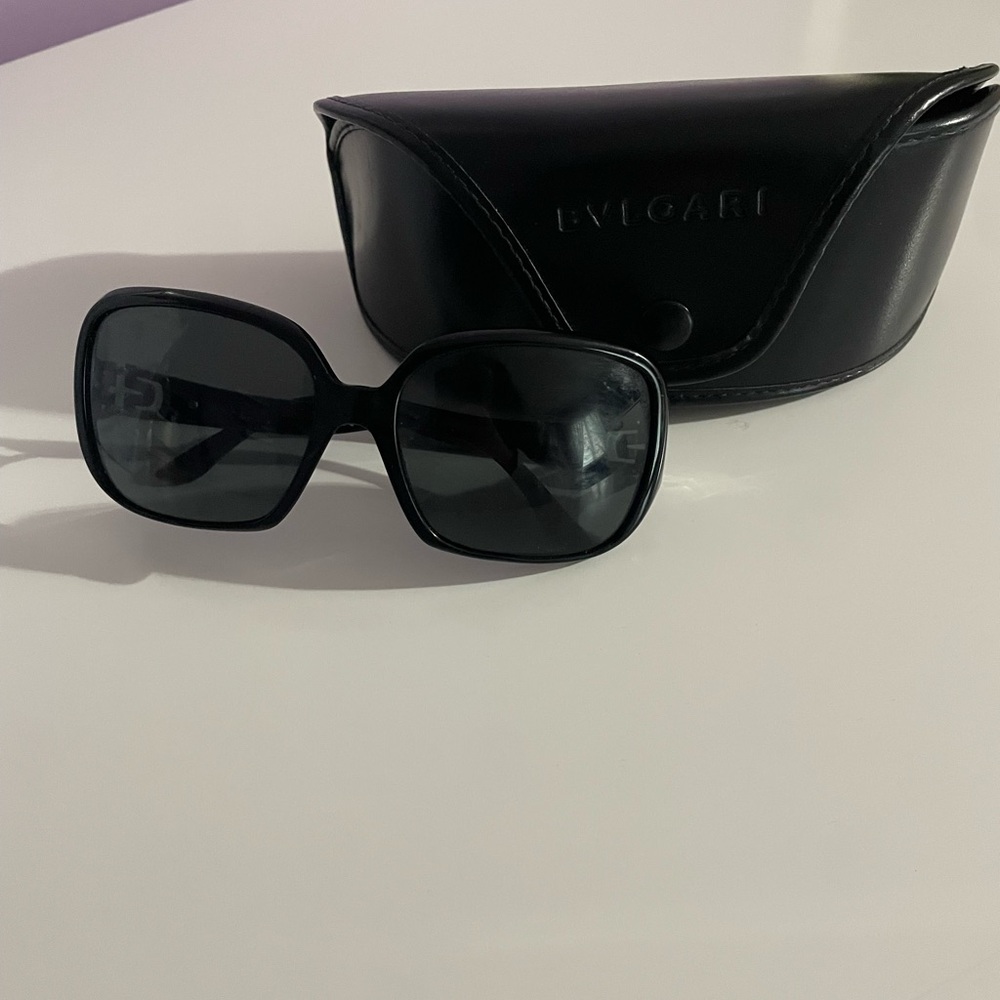 Bvlgari Black Sunglasses with Crystal Temple Detail